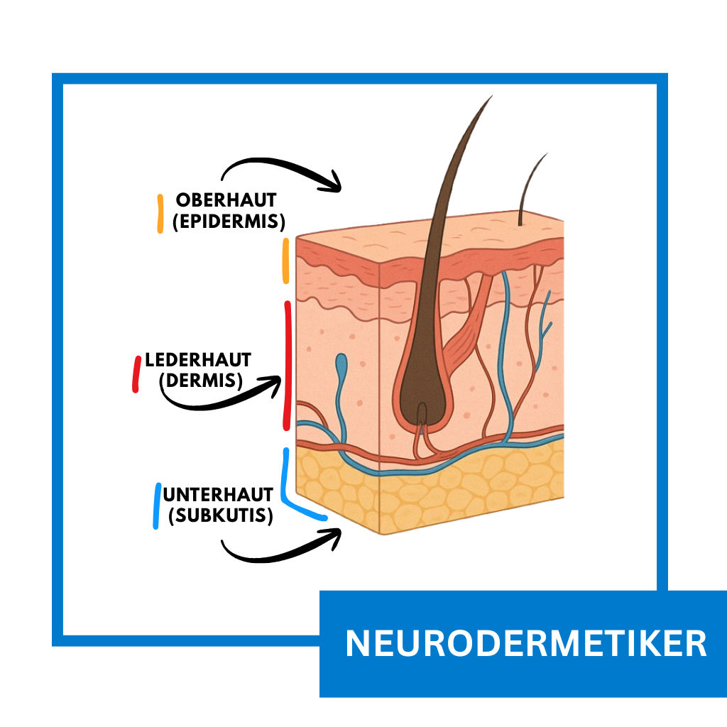 Illustration der Hautschichten